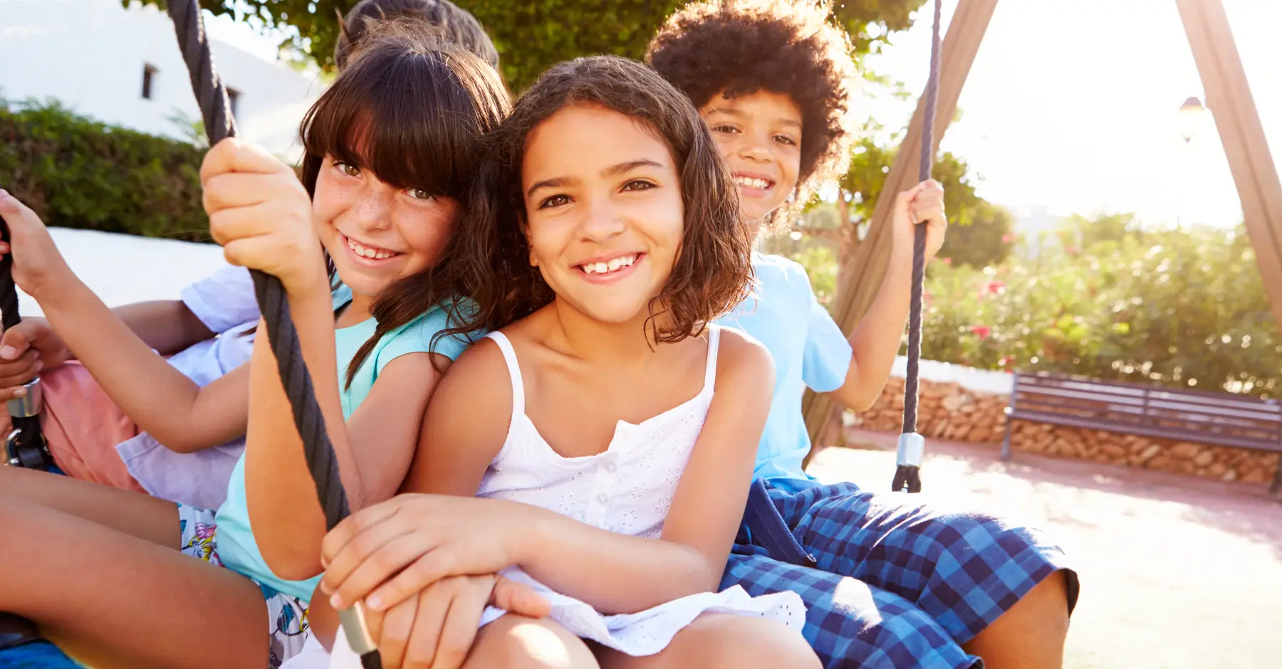 Children huddling in a circle