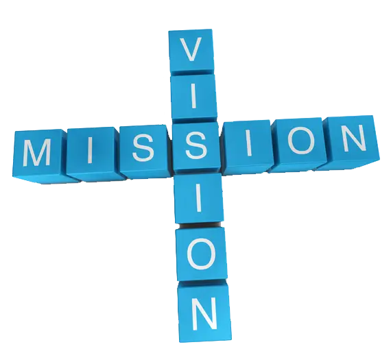 Mission and vision words intersecting